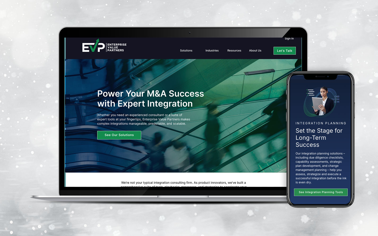 Financial Software Website on Laptop and Phone
