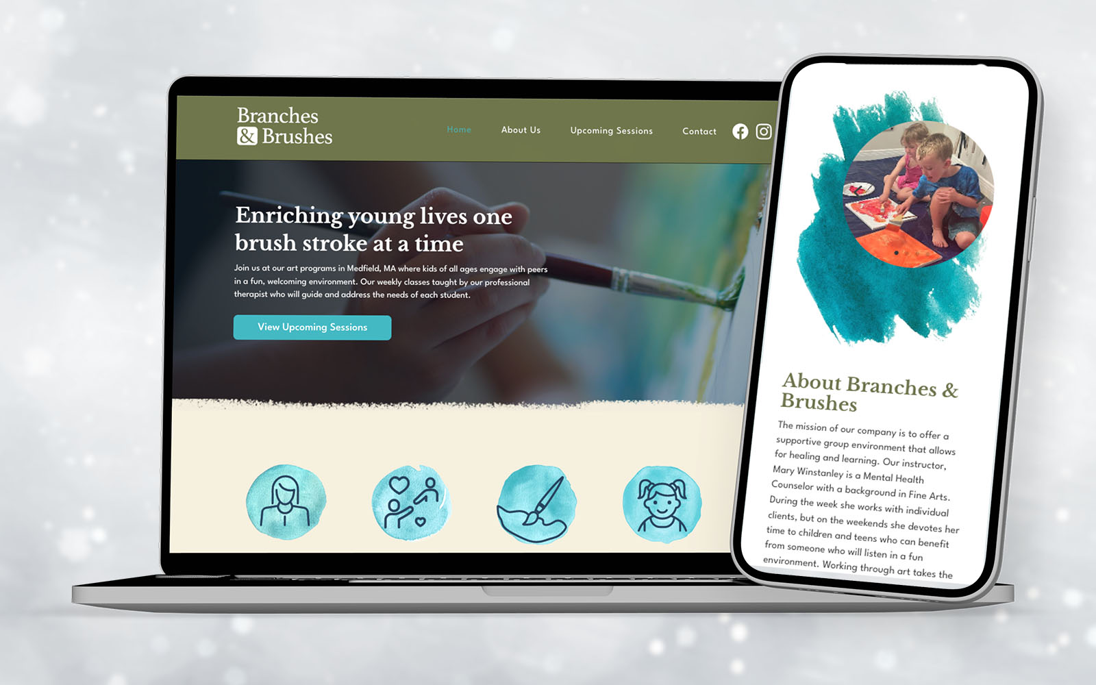 Branches & Brushes Children's Art Responsive Website Design