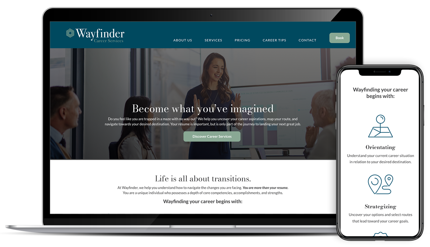 Career Service Website on Laptop and Phone<br />
